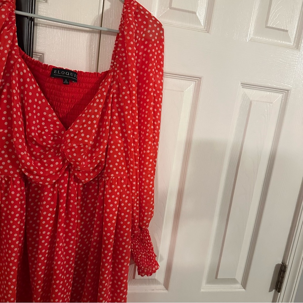 Eloquii • polka dot twisted bodice mini dress - Picture 4 of 6
